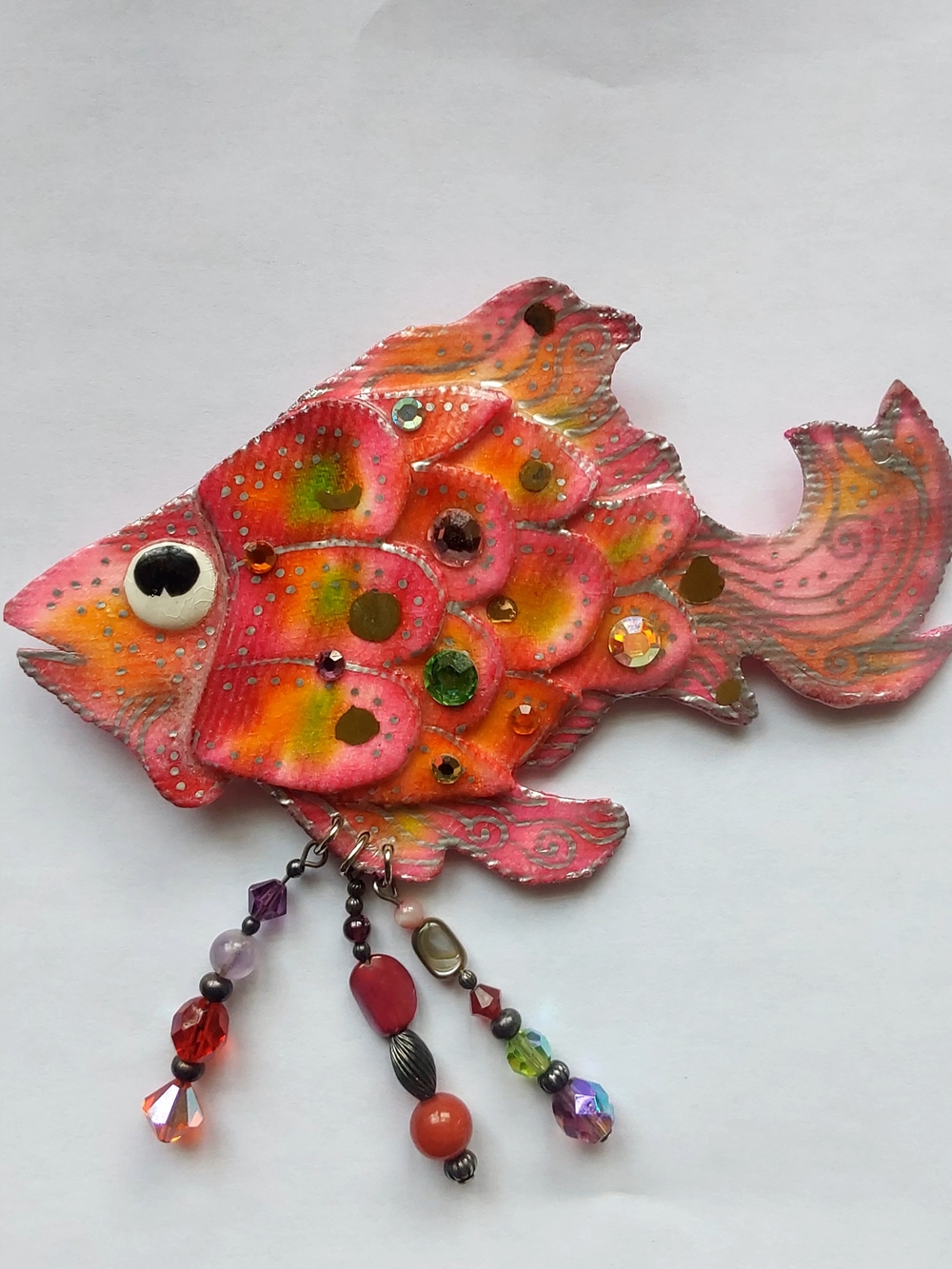 Rare Jay Strongwater JSW Signed Wearable Art Brooch "Off The Hook"